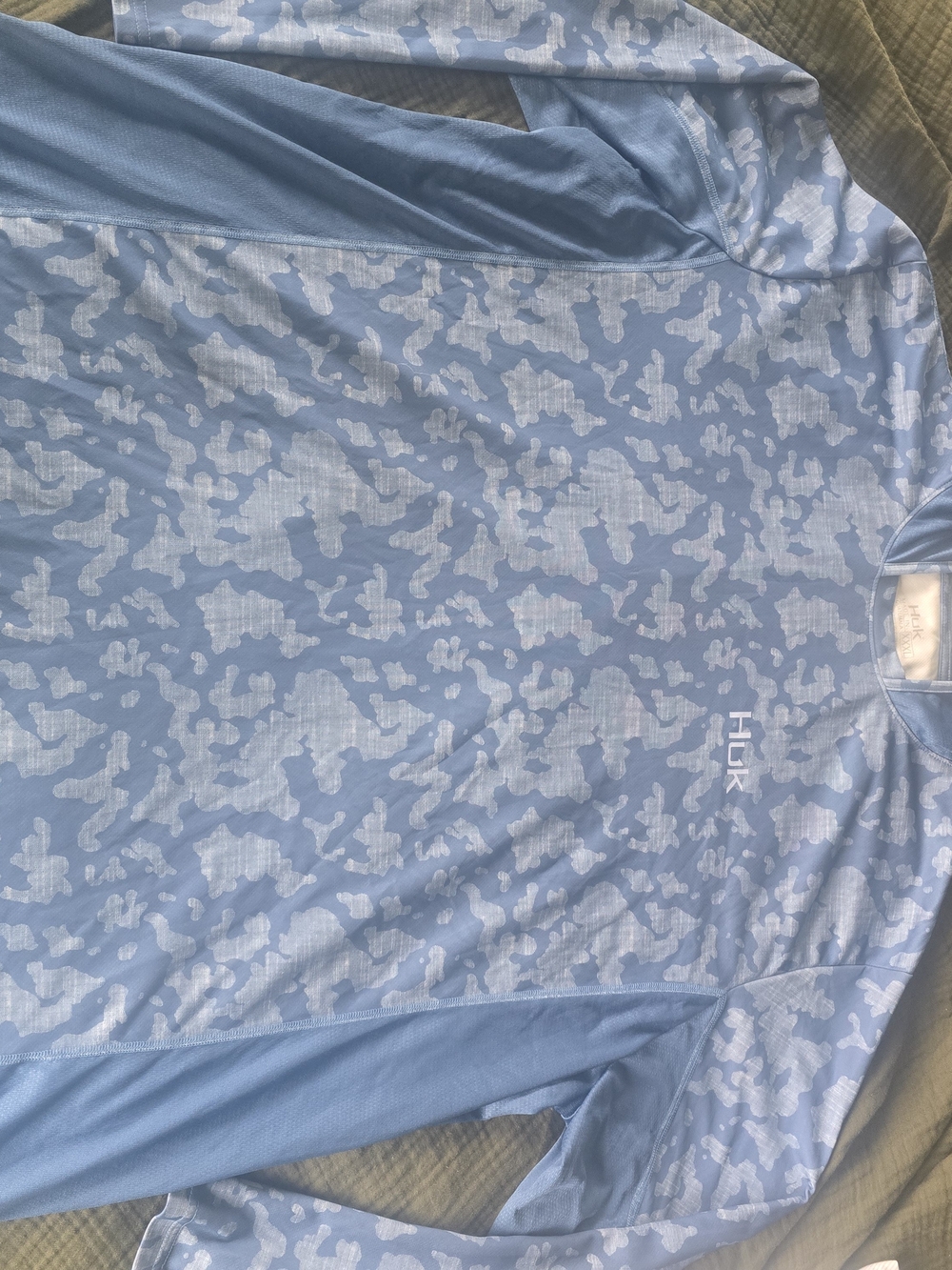 Huk Light Blue & White Camo Long Sleeve Performance Shirt